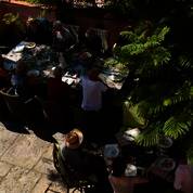 The lower terrace with dining area